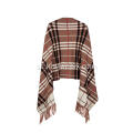 Tassel Plaid Poncho Jacquard Sjal Cape Tröja